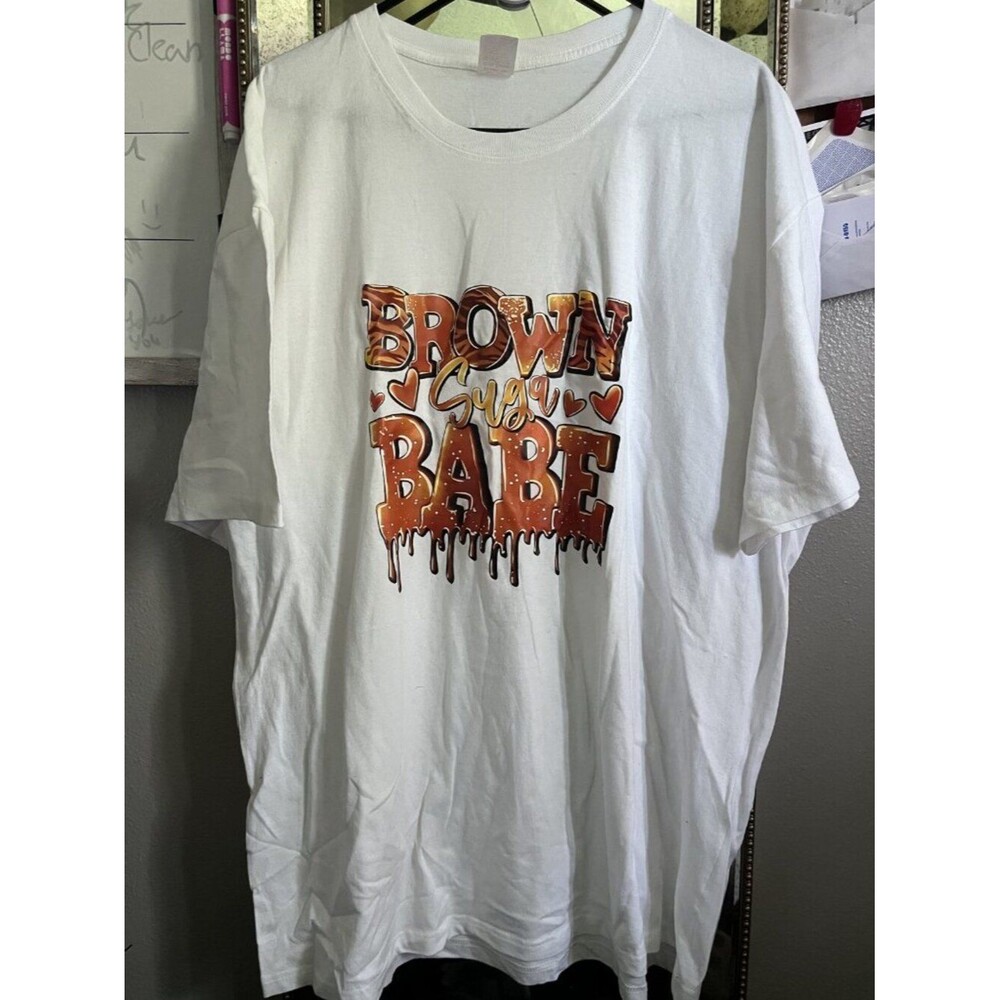 NWOT Brown Suga Babe Caramel Drip Graphic Tee 4XL 5XL Cotton